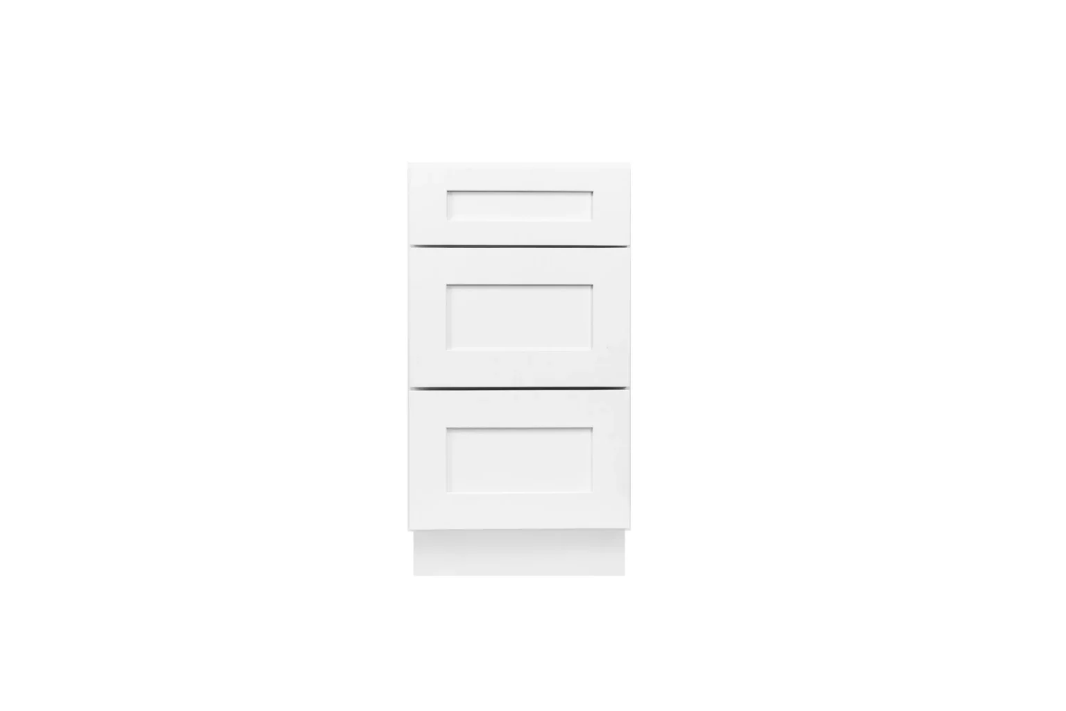 18" Drawer Base — White Shaker cabinet, front view